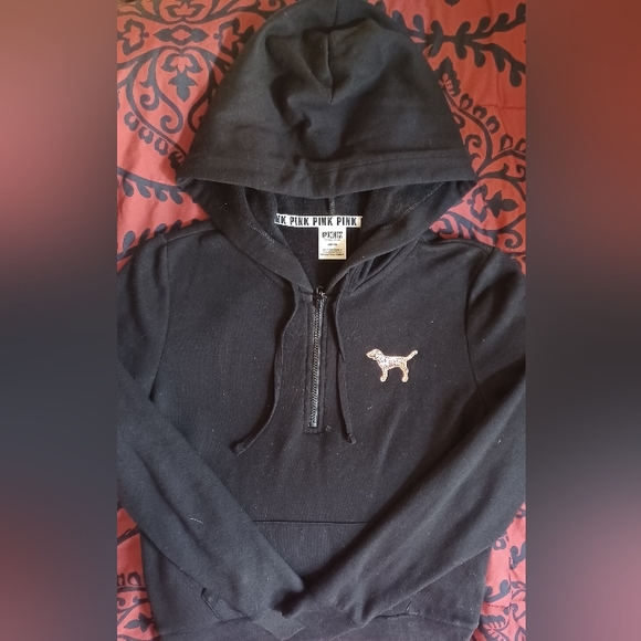 Like new Victoria's secret pink bling 1/4 zip hoodie size medium - Picture 4 of 11